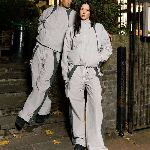 Custom windbreaker tracksuit nylon jacket and pant set