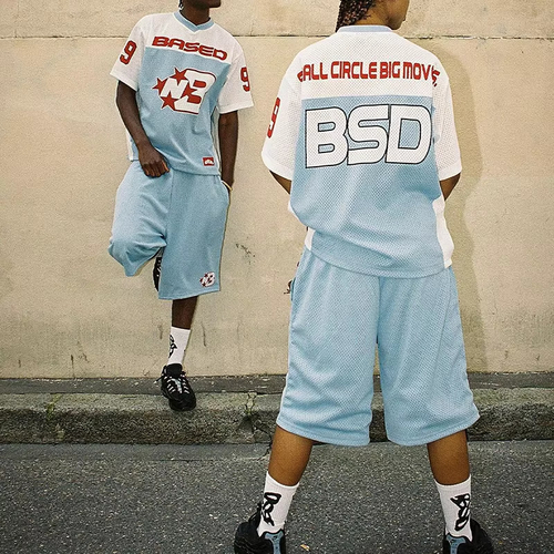 Custom Mesh Football Jersey Sportwear Summer Sweatsuit Soccer Jersey Shorts Set Tracksuits Men