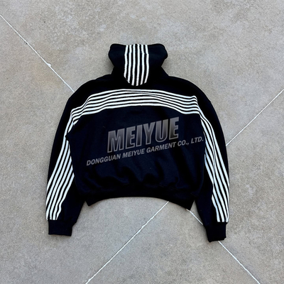 Striped Designer Dirty Streetwear Tracksuit Baggy Cargo Sweatpants And Hoodie Set