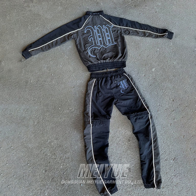 Windproof Two Piece Zip Up Jacket Tracksuit 3m Reflective Tracksuit Men Eco Friendly