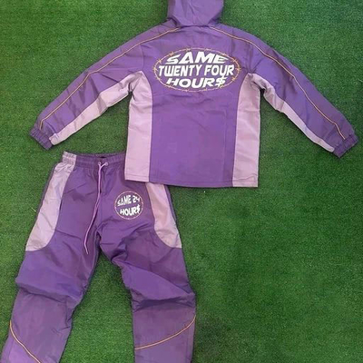 Customised Cropped Jacket Tracksuit Double Layered Color Blocked Wind Breaker Track Suit
