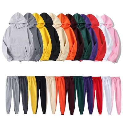 Beli Kualitas tinggi 100% Polyester Transfer Panas Tracksuit Hoodie Desain Custom Pria Plain Sweatsuit Set untuk Sublimasi pembuatan online