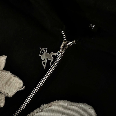 Custom Sweatsuit Two Piece Tracksuit Applique Distressed Embroidery Tracksuit Zip up Hoodie and Double Layer Sweatpants Sets Men