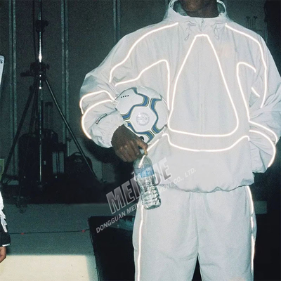 Oversized 3m Reflective Nylon Windbreaker Tracksuit Streetwear Jacket And Jogger Set