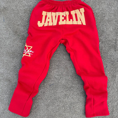Custom French Terry Streetwear Full Face Zip up Hoodie Binding Embroidery Patch Logo Drop Shoulder Red Hoodie and Sweatpants Set