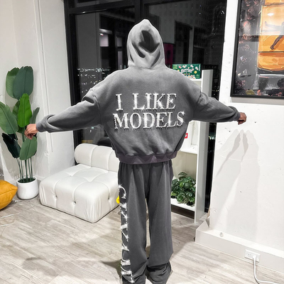 Custom Sweat Suit Rhinestone Tracksuit Zip up Hoodies Streetwear Baggy Stacked Flared Sweatpants Hoodie and Sweatpants Set Men