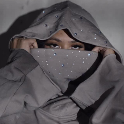Custom Rhinestone  Sweat Suit Pullover Distressed Masked Embroidered Patch Hoodies Baggy Stacked Flare Sweat Pant Tracksuit