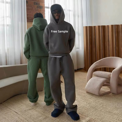OEM Custom Sweatsuit Unisex Pullover Heavyweight Fleece Cotton Hoodie Jogging Sweatpants and Hoodie Set Tracksuits for Men