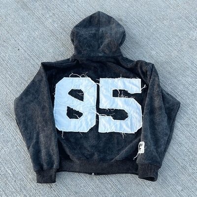 Fashionable Stylish Acid Wash Hoodie Vintage Zip Up Hoodies Custom Logo