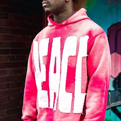 Custom 3D Embossing Logo Oversized Acid Wash Hoodie Embroidered Pullover Hoodies