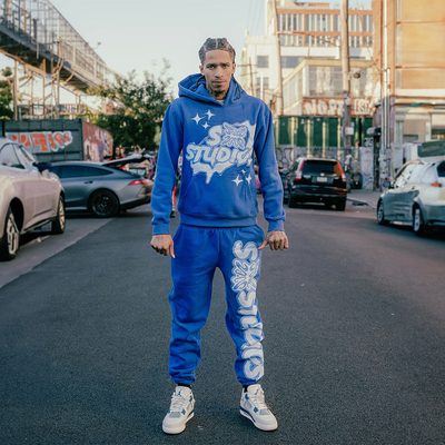 Cotton Hoodie Leggings Sweatpants Tracksuit Stacked Sweat Pants Men Sweatsuits Unisex Sets Hoodies Custom Screen Logo Jogger Set