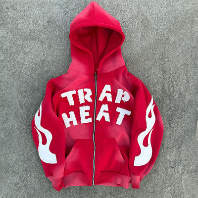 OEM Service Sun Faded Red Acid Wash Hoodie Men Oversized Hoodie Anti Pilling