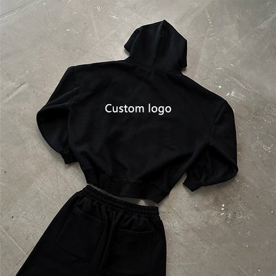 Custom Fleece Tracksuits Outfit Zip up Hoodie Oversized Sweatpants Set Jogging Sweat Suits Activewear Joggers for Free Sample