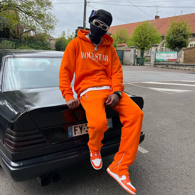 Custom Tracksuit Flare Baggy Stacked Sweat Pant Sweatsuit Pullover Fleece Oversized Streetwear Hoodie and Sweatpants Set