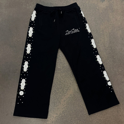 Custom Acid Wash Sweatsuit Embroidery Patchwork Cotton Hoodie Jogging Suits Flared Sweatpants and Hoodie Set Tracksuits for Men