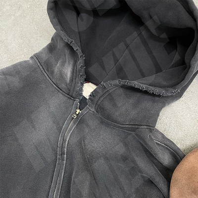 Anti Wrinkle Custom Acid Wash Hoodie Heavyweight 100 French Terry Cotton Hoodie
