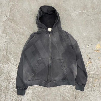 Anti Wrinkle Custom Acid Wash Hoodie Heavyweight 100 French Terry Cotton Hoodie