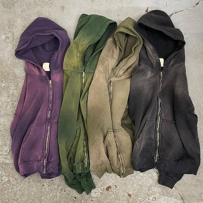 kaufen Streetwear Französisch Terry Acid Wash Hoodie Online-Herstellung
