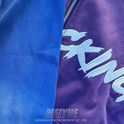 Customized Vintage Distressed Acid Washed Hoodies Embroidery Logo Sun Faded Hoodies