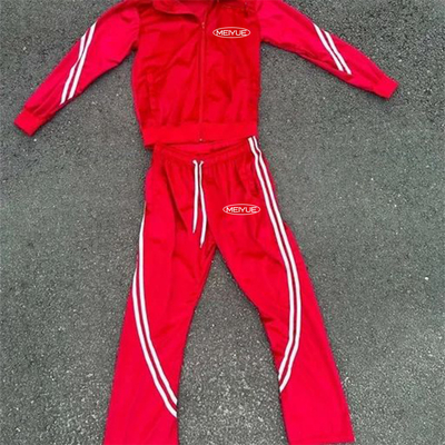 Custom Jogging Suits Unisex Velvet Zip up Tech Fleece Jacket Windproof  Flare Sweatpants Stripe Sweatsuit Tracksuits for Men