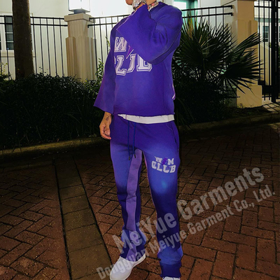 Custom Acid Wash Hoodie Vintage 2 Piece Set Distressed Raw Cut Edge Sleeve Hem Cropped Hoodies Flared Sweat Pant and Hoodie Set