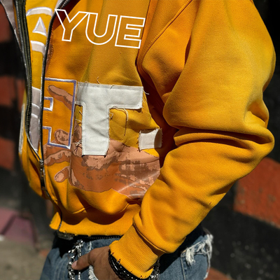 Custom Cropped Embroidery Distressed Hoodie Zip up Jacket Acid Wash Vintage Men Stain Lined Double Layer Streetwear Hoodie