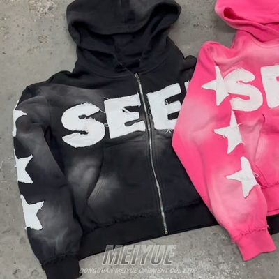 Custom Grams Distressed Black Zip Up Hoodie Sweatpants And Hoodie Set