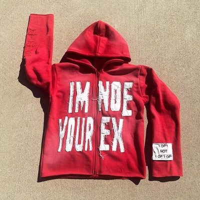 Plus Size Distressed Hoodie Stone Washed Hoodie 380 Grams - 500 Grams