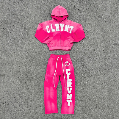 Distress Sweatsuit Clothing Manufacturers Custom Embroidery Patch Logo Zip up Acid Vintage Hoodies Heavyweight Washed Tracksuits