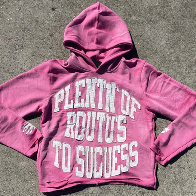 French Terry Slim Fit Oversized Distressed Hoodie Cut Edge Designer Crop Hoodie