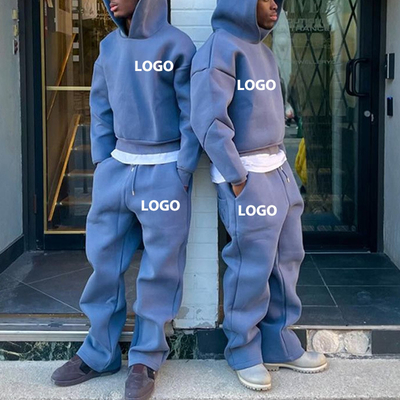 Clothing Manufacturers Custom 100% Cotton Heavyweight Oversized Pullover Hoodies Plain Sweatsuit Baggy Sweatpants Tracksuit Men