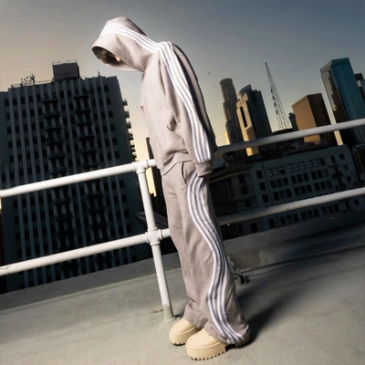 Custom Embroidery Logo Pullover Hoodie Jogging Suit Sweatsuit Flared Tracksuits for Men Zip up Hoodie and Sweatpants Jogger Set