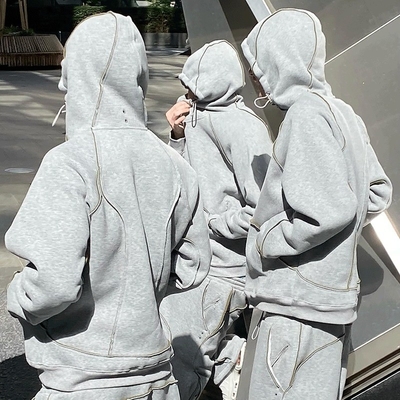 Custom High Quality Blank Flared Sweatpants and Hoodie Set Unisex Cotton Stacked Pants Sweatsuit Oversized Hoodie and Jogger Set