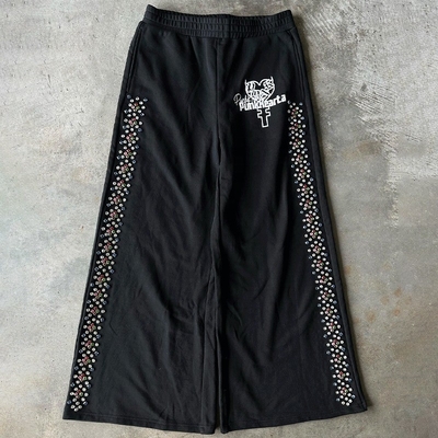 Rhinestone Puff Printing Logo Mens Zip Up Tracksuit Heavyweight Mens Sportswear Tracksuit