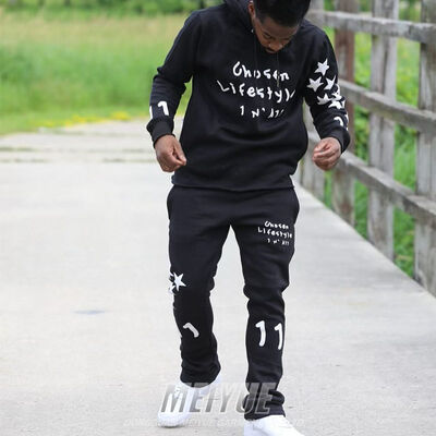 Beli 100% Katun 3D Puff Printing Pullover Tracksuit Dipotong Hoodie Tracksuit cepat kering pembuatan online