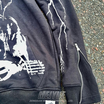 OEM Service Digital Printing Hoodie Drop Shoulder Zip Hoodie Autumn Season