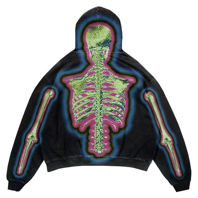 Black Digital Print Hoodie Sweatshirt Mens Streetwear Hoodies 300 Grams To 420 Grams