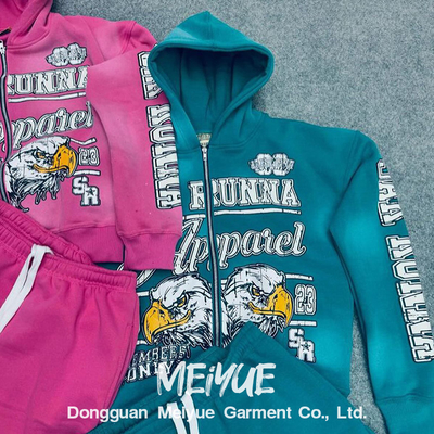 Screen Printed Dtg Print Baggy Sweatpants And Hoodie Set Mens Jogging Suits Windproof