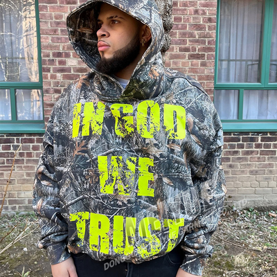 OEM Service Custom Pullover Hoodie Full All Over Camouflage Print French Terry Hoodie