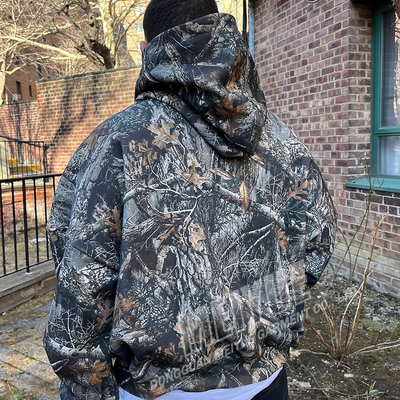 OEM Service Custom Pullover Hoodie Full All Over Camouflage Print French Terry Hoodie