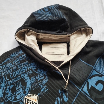 Dtg Print Custom Color Block Hoodie Nylon Lining Urban Streetwear Hoodies