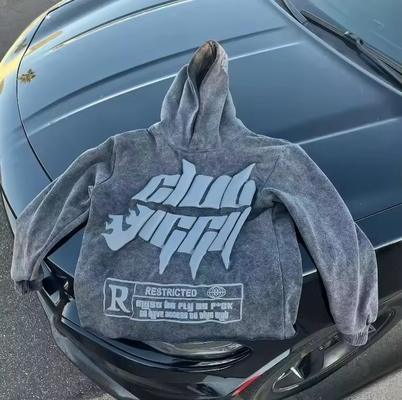 Puff Print Hoodie Mens Cropped Hoodie Streetwear