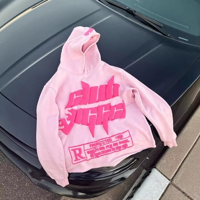Puff Print Hoodie Mens Cropped Hoodie Streetwear