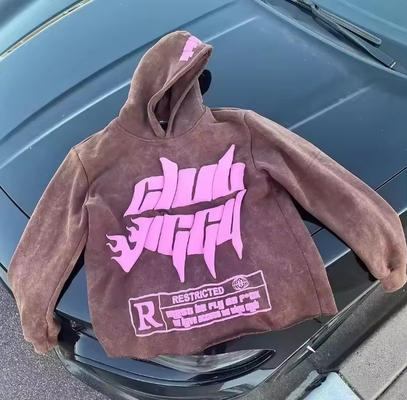 Puff Print Hoodie Mens Cropped Hoodie Streetwear