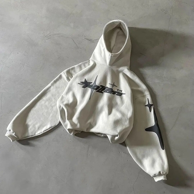 Custom Manufacturer Streetwear Heavy Cotton Pullover Round Mock Neck No Strings Hoodie 3d Puff Printing Hoodies Men Sweatshirts