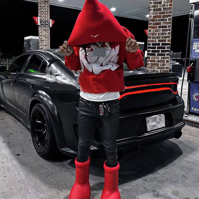 Custom Oversized No Strings 3D Puff Print Logo Cut Edge Applique Hoodie Cropped Raw Hem Streetwear  Hoodies Men Sweatshirts