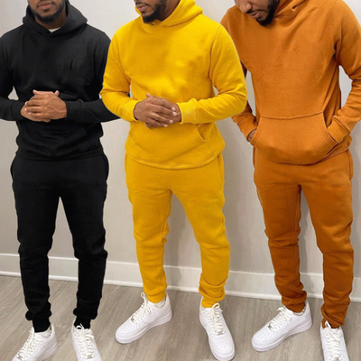 Bulk Plain 100 Cotton Sweatsuit Set Two Pieces Tech Fleece Jogging Suits Windproof