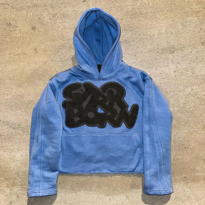 Raw Hem Cut Edge Streetwear Blank Hoodies Unisex French Terry Hoodies Regular Sleeve