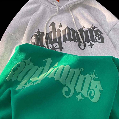 Fashionable 3d Puff Print Hoodie 100% Cotton Streetwear Pullover Hoodies