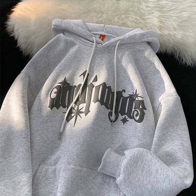 Fashionable 3d Puff Print Hoodie 100% Cotton Streetwear Pullover Hoodies